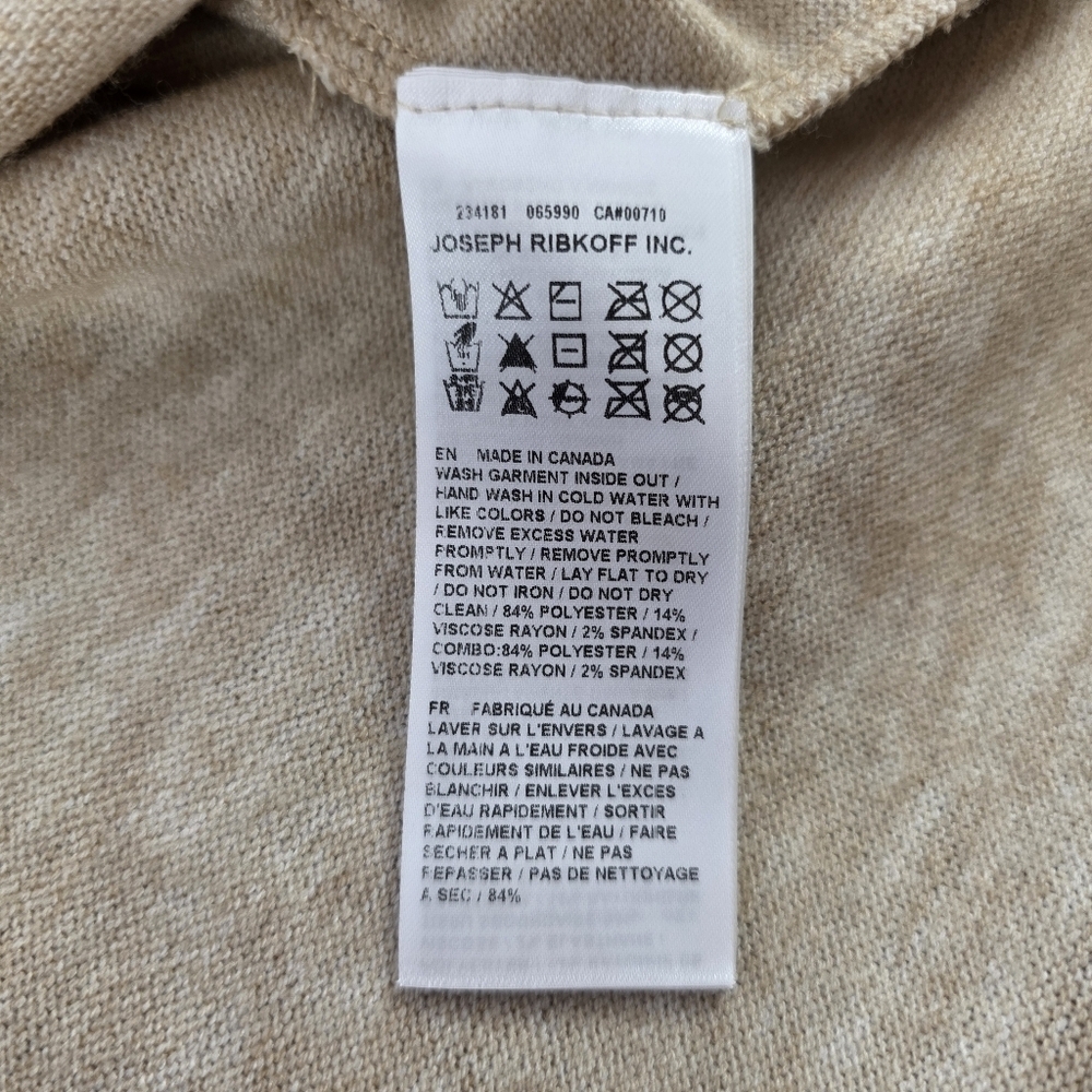 Joseph Ribkoff Colorblock Mock Neck Knit Sweater Tan White Women Size 8 Neutral - Picture 6 of 6